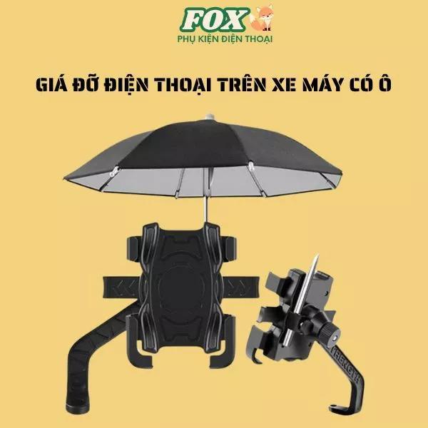 Giá đỡ điện thoại xe máy gắn chân gương có ô chắc chắn tiện lợi , Kẹp điện thoại kèm ô
