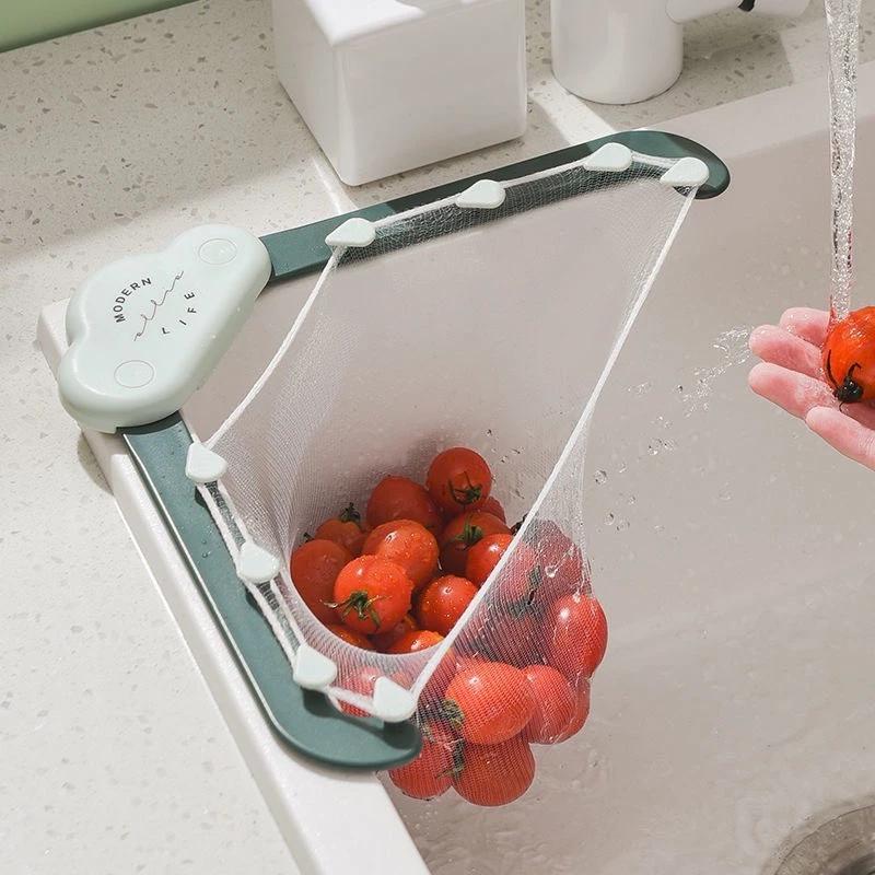 Giá Lưới Lọc Thức Ăn Thừa (TẶNG 50 lưới lọc rác) - Túi Lọc Rác Bồn Rửa Chén Bát Khung nhựa ABS chất lượng cao