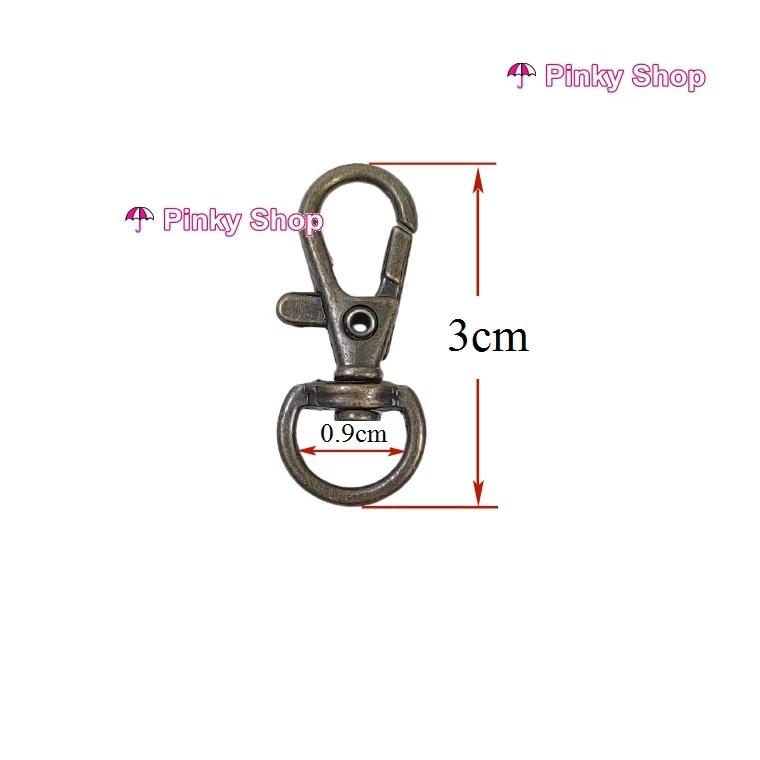 [Giá sỉ] Móc càng cua khóa càng cua màu đồng cổ 3cm làm phụ kiện túi xách Pinky Shop mã MCCD3