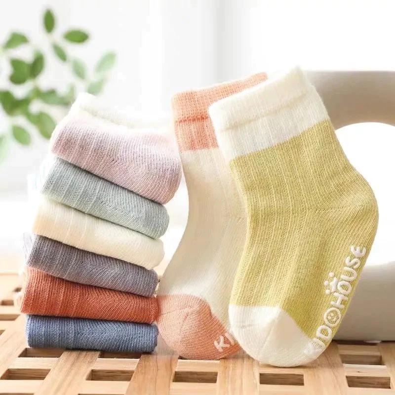 Giá sỉ=lẻ_Tất chống trượt KIDS HOUSE BASIC nhiều màu cho bé trai bé gái từ 0-3 tuổi