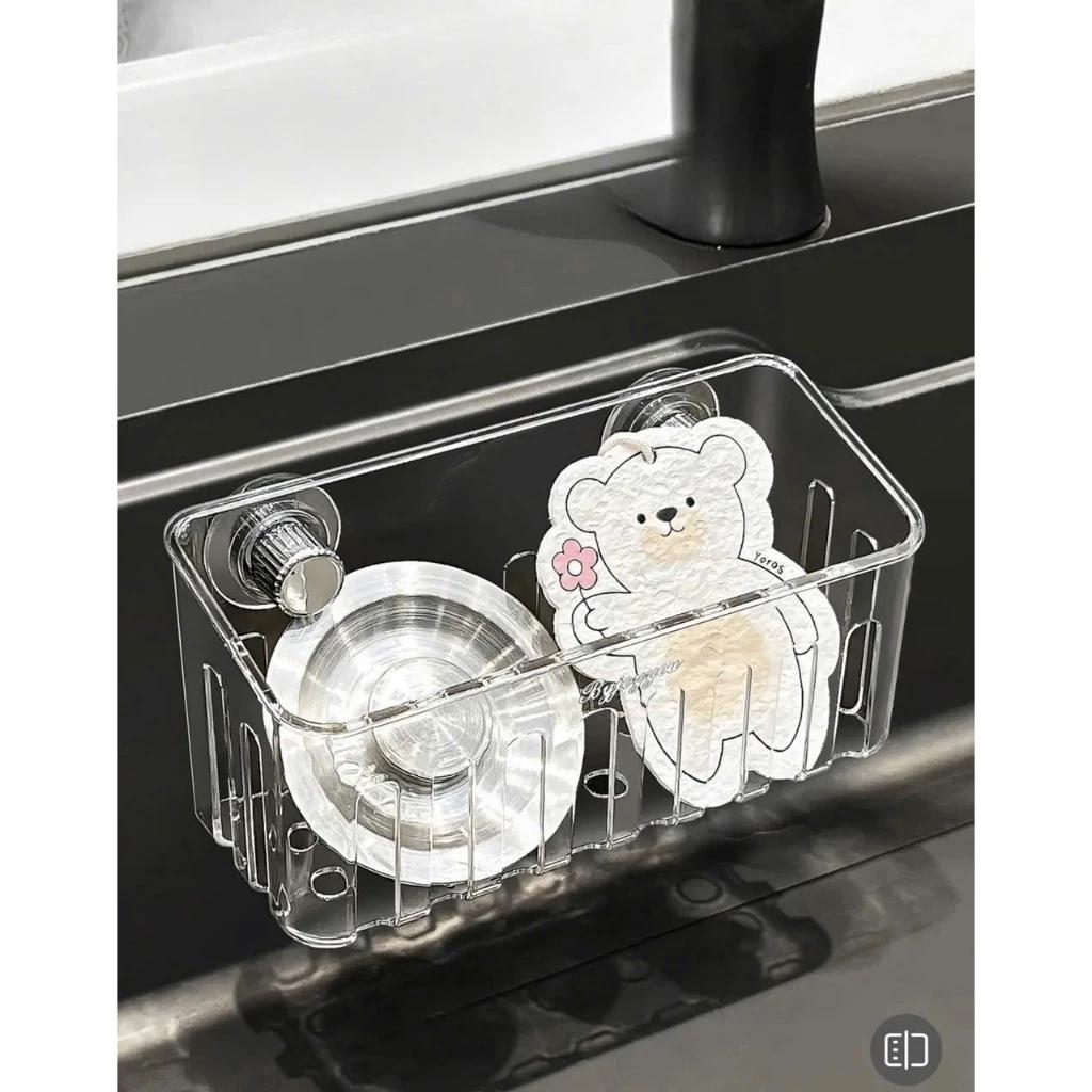 Giá thoát nước bồn rửa chén 10-3 không cần khoan Dụng cụ sắp xếp nhà bếp bằng nhựa cho miếng bọt biển có chỗ thoát nước