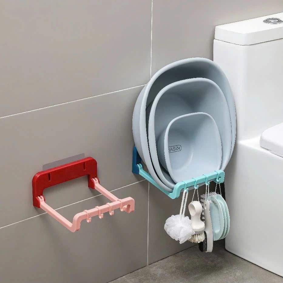 Giá Treo Thau Chậu Nhà Tắm Gắn Tường Chịu Tải 5KG HL01 đa năng, Giá Để Đồ Tiện Lợi Có Thể Gấp Gọn