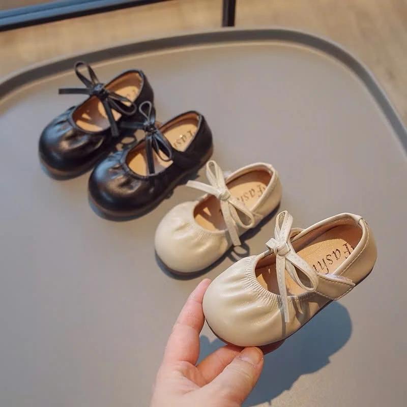 Giày búp bê đính nơ siêu đáng yêu cho bé gái phong cách Hàn Quốc đế bệt êm mềm size 21-25