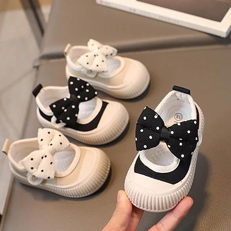 Giày cho bé gái đính nơ chấm bi xinh xắn đế mềm êm thời trang phong cách sz 18-29_Giày của bé 365 M2339
