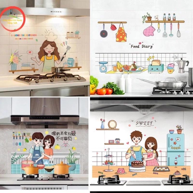 Giấy dán bếp - dán tường - bàn cách nhiệt họa tiết xinh xắn cách nhiệt dễ lau chùi rộng 60x90cm