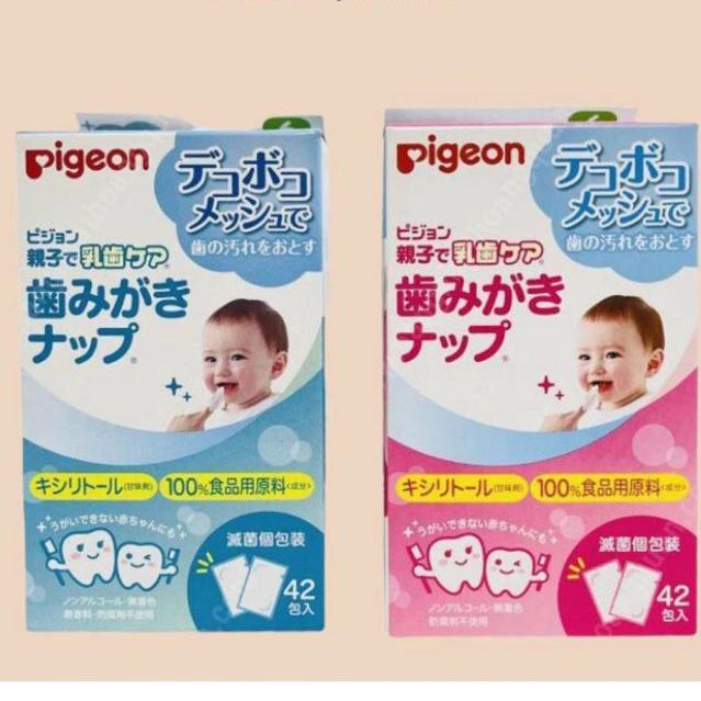 Giấy lau răng miệng Pigeon Nhật Bản 42 tờ, vị dâu và không mùi