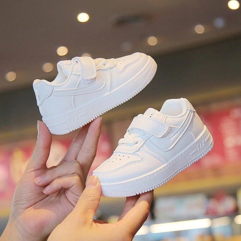 Giày thể thao màu trắng thanh lịch thời trang cho bé trai bé gái Size 21-32