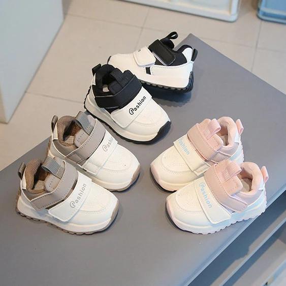 Giày thể thao tập đi cho bé trai bé gái thời trang 2 quai dán tiện lợi Fashion nhẹ chân chống trơn trượt sz 16-25