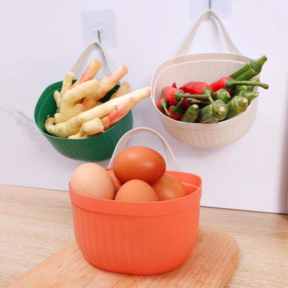 Giỏ treo tường MẪU MỚI tiện lợi đựng đồ dùng nhà tắm, đựng hành tỏi phòng bếp