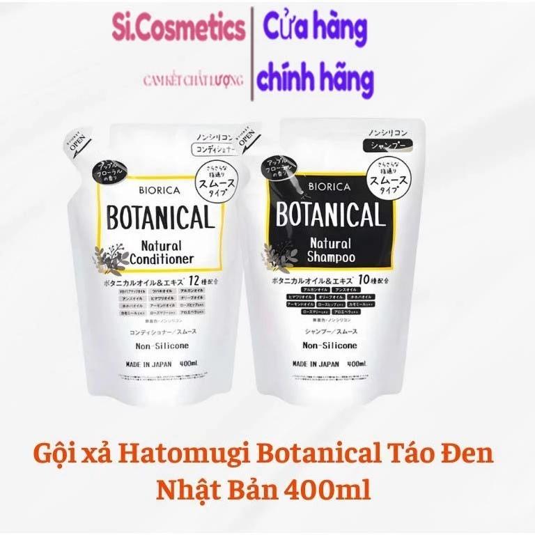 Gội xả Hatomugi Botanical Táo Đen Nhật Bản giúp mềm tóc, phồng tóc, lâu bết gói 400ml