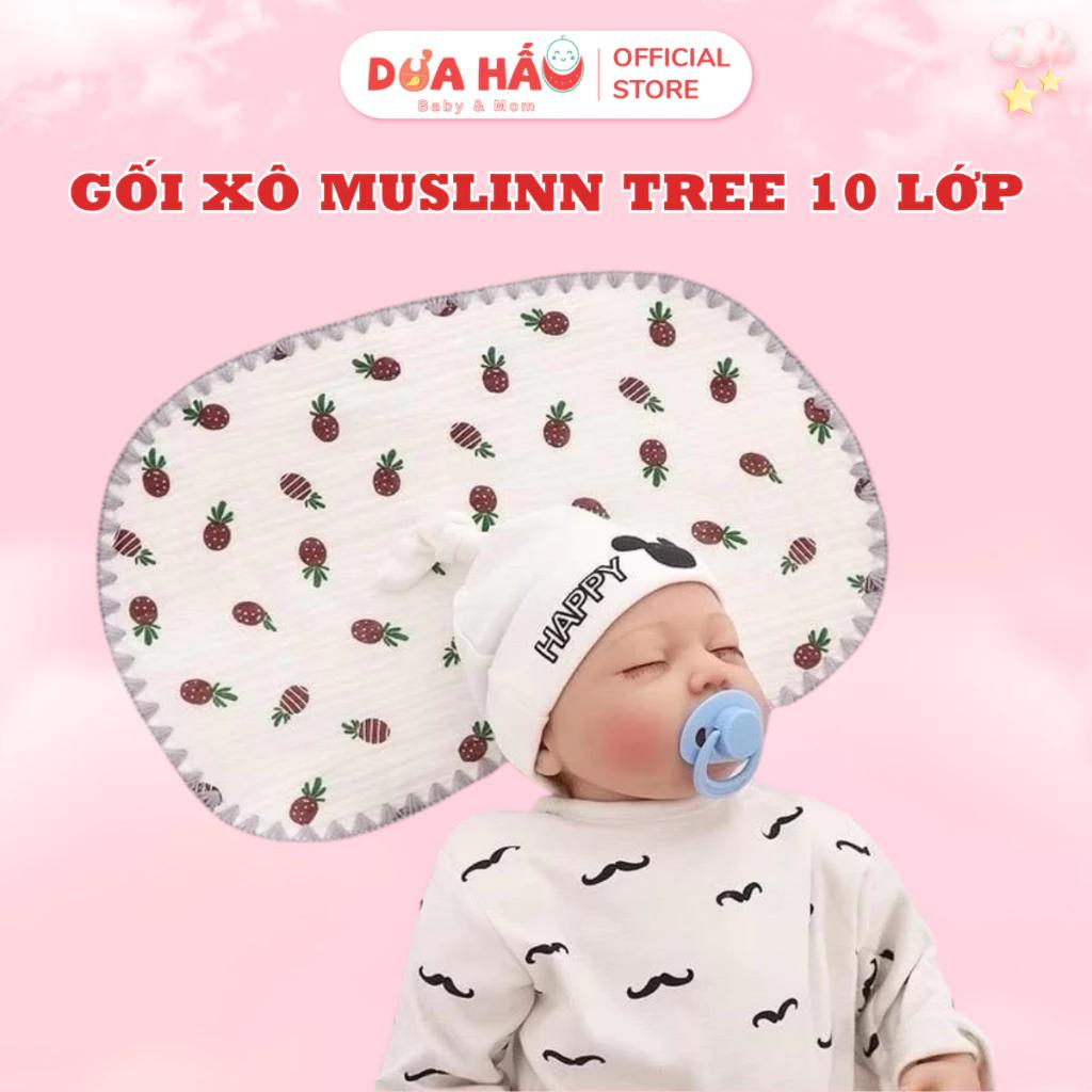 Gối Xô Muslinn Tree 10 Lớp Cho Bé Trai/ Bé Gái Êm, Mềm Mại Shop Dua Hau Baby & Mom