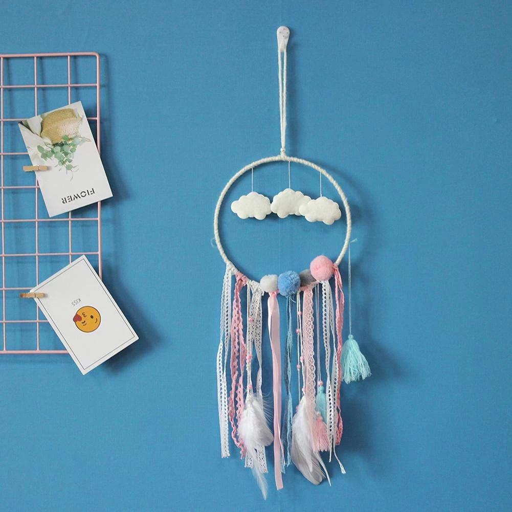[Hàng y hình] Dreamcatcher treo tường trang trí tua rua, hình mây vải nỉ màu pastel dễ thương Pinky Shop mã DRM11