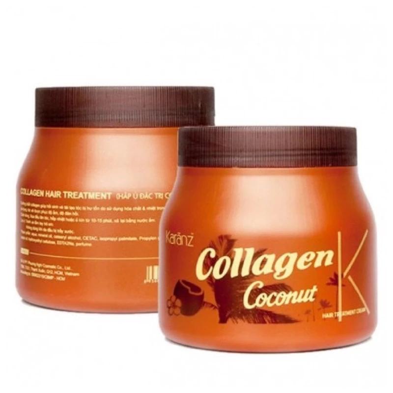 Hấp dầu (kem ủ tóc) mềm mượt, phục hồi khô xơ, hư tổn Collagen Coconut (Hương Dừa) Karanz 1000ml