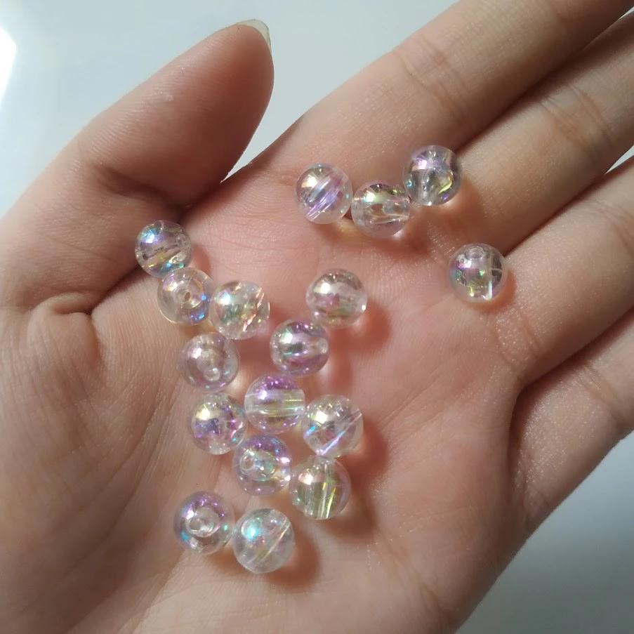 Hạt cườm ánh xà cừ lấp lánh 8mm có lỗ xỏ 2 đầu làm vòng tay, vòng cổ, phụ kiện handmade Pinky Shop