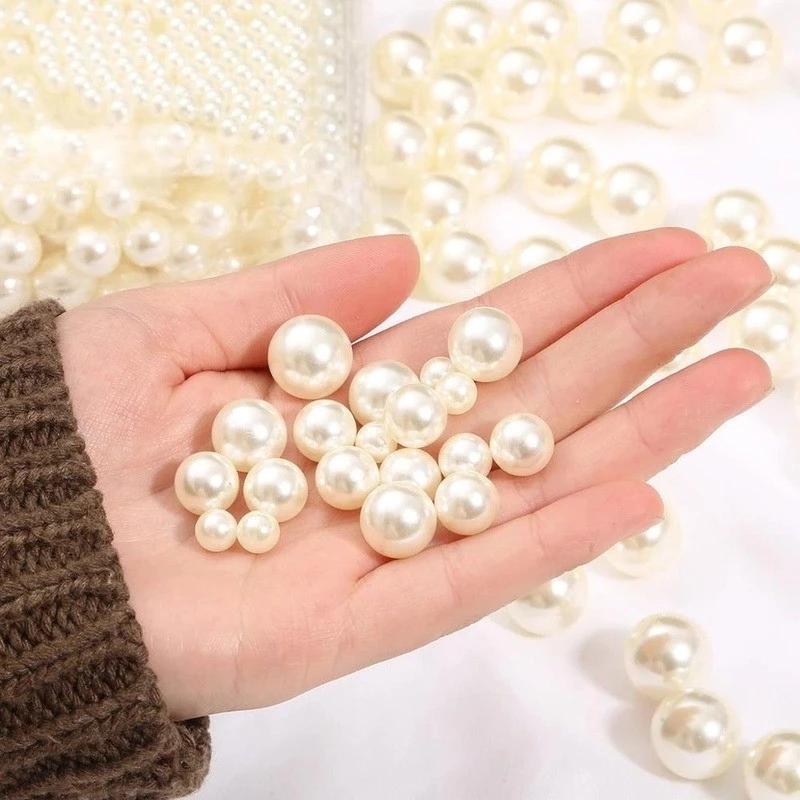 Hạt ngọc trai nhựa nhân tạo tròn đủ size hàng loại tốt dùng trang trí decor handmade