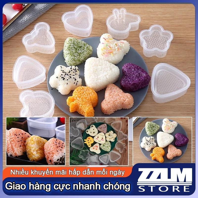 (HCM) Khuôn Làm Cơm Nắm Tạo Hình Cơm Nắm Bento Khuôn Ép Cơm Liệu Nhựa PP Thực Phẩm An Toàn Làm Đồ Ăn Cho Bé