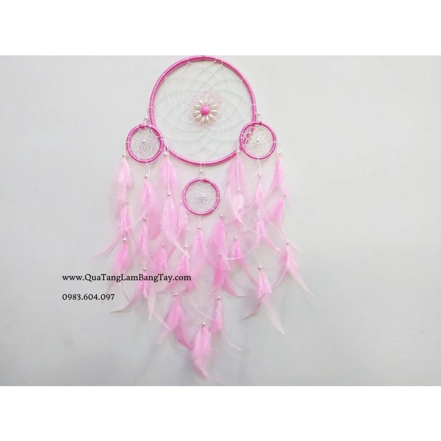 [Hình chụp thật 100%] Dreamcatcher handmade bông hoa màu hồng pastel Pinky Shop mã DRDBH1