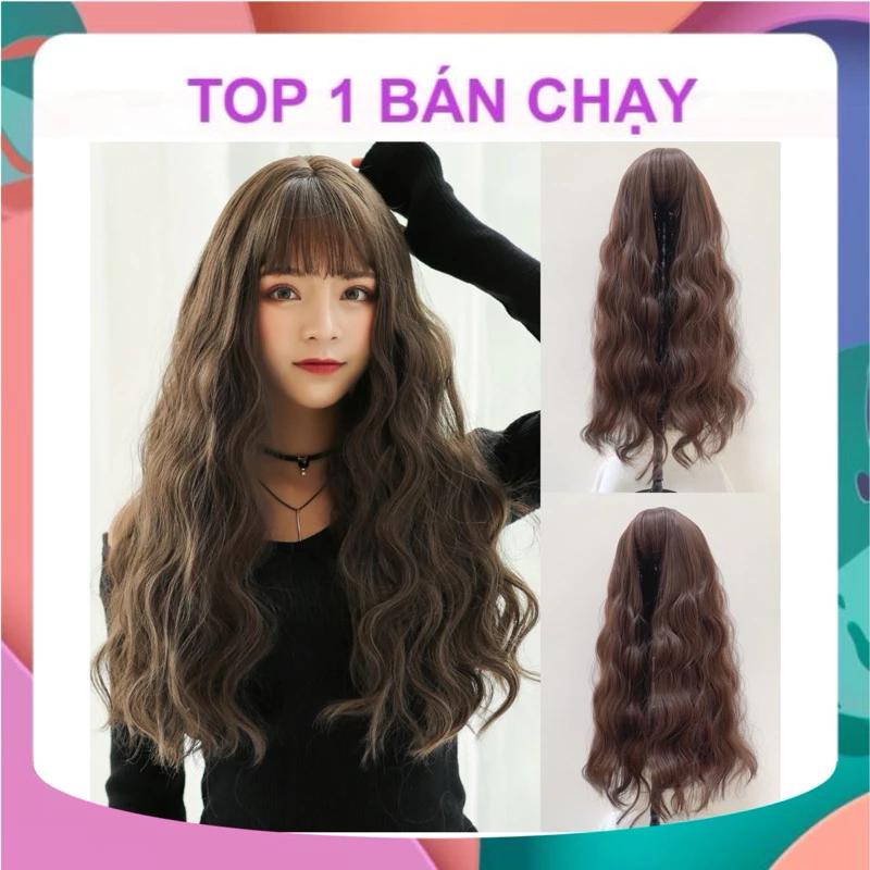 [HÌNH THẬT KÈM CLIP] TÓC GIẢ SÓNG PHỒNG DÀI 55-60CM TIỂU THƯ SANG TRỌNG TẶNG LƯỚI TRÙM