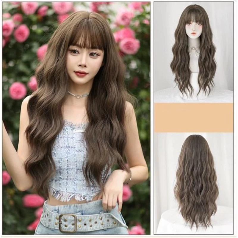 [HÌNH THẬT] TÓC GIẢ BỘ LƯỚI HOA XOĂN TRỤC ĐỦ MÀU TẶNG LƯỚI TRÙM