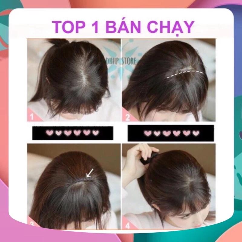 [HÌNH THẬT] TÓC GIẢ KẸP PHỒNG MÁI CHE HÓI LÀM DÀY TÓC DÀI 30-32CM