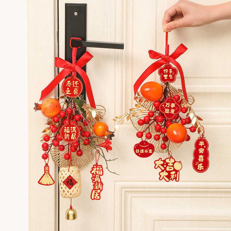 Hoan nghênh Phước Lành Móc Treo Cửa Treo Mô Phỏng Mặt Dây Trái Cây Trang Trí Năm Mới