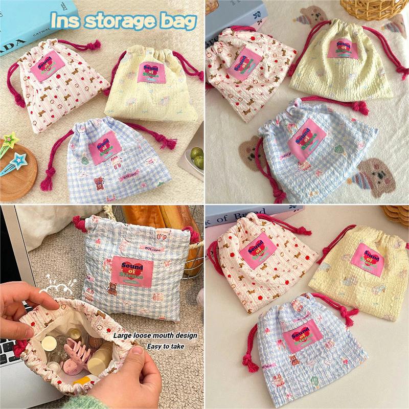 Hoạt Hình Dây Rút Túi Tổ Chức Tiện Dụng Du Lịch Mỹ Phẩm Ly Hợp Mèo Đáng Yêu Túi Bảo Quản