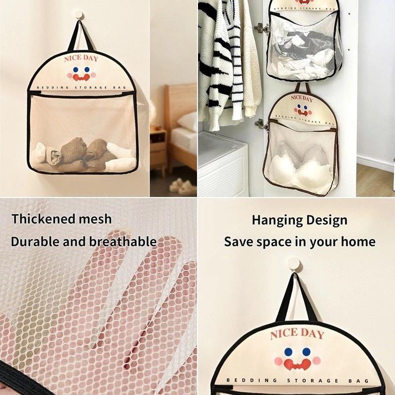 Hoạt Hình Thời Trang Treo Túi Bảo Quản Dễ Thương Mặt Cười Lưu Trữ Túi Quần Áo Bảo Quản