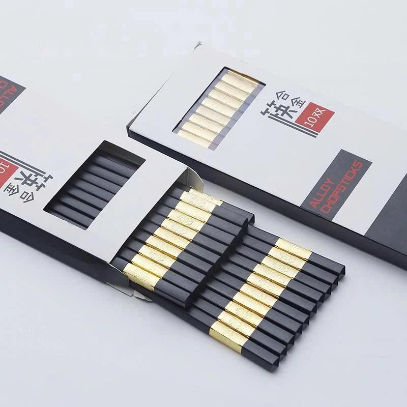 Hộp 10 đôi đũa nhựa chịu nhiệt chống trơn hàng cao cấp phong cách Nhật - D24