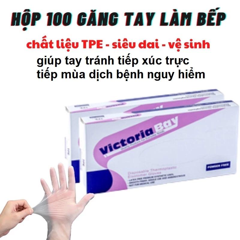 Hộp 100c TPE - Găng tay làm bếp không bột TPE siêu dai
