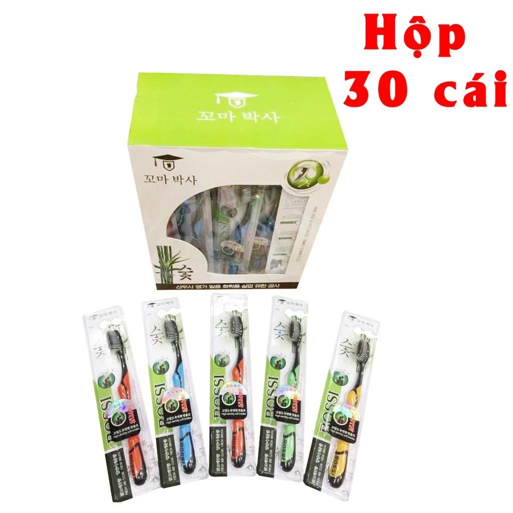 Hộp 30 cái bàn chải đánh răng than tre bosi Hàn Quốc
