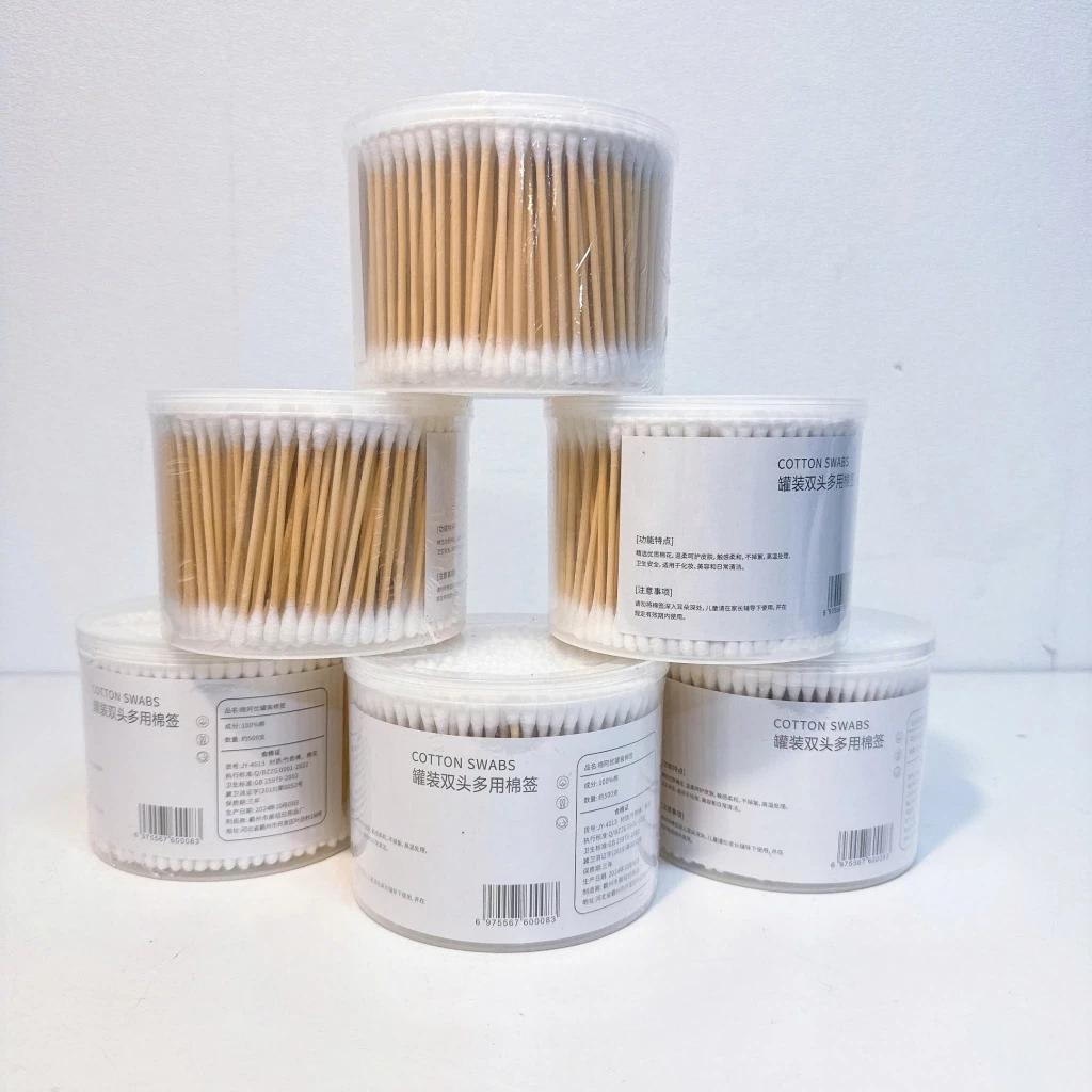 Hộp 500 cây tăm bông ráy tai Cotton Swabs, set 500 tăm bông ráy tai 2 đầu tiện lợi, an toàn vệ sinh thấm hút tốt