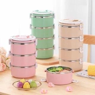 Hộp đựng cơm 4 tầng lúa mạch loại tốt tiện dụng
