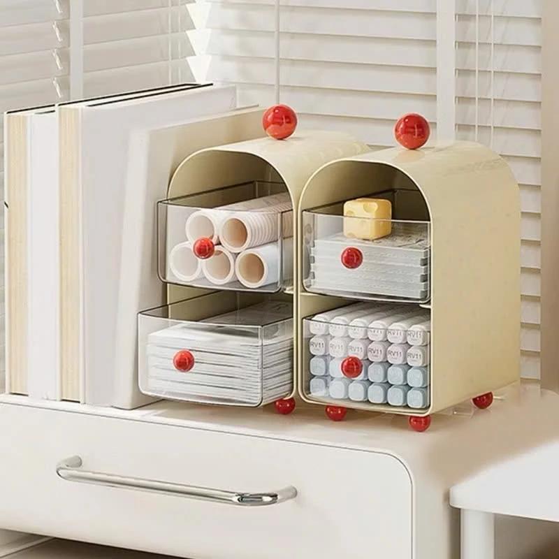 Hộp đựng đa năng cao cấp 2 tầng ngăn kéo 677, tủ mỹ phẩm 2 tầng tiện lợi