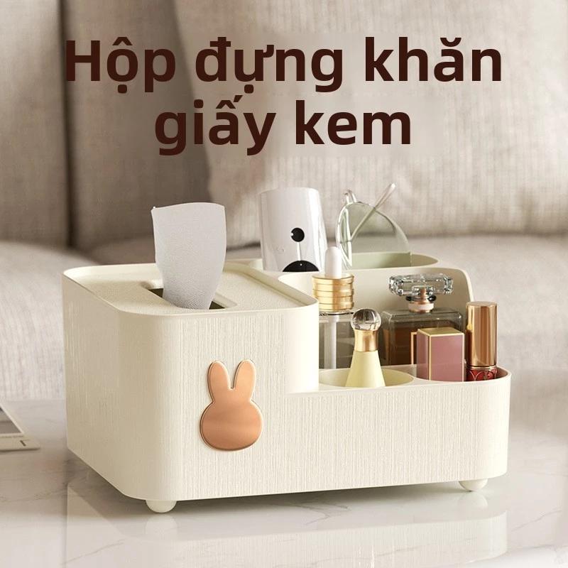 Hộp đựng khăn giấy đa năng màu be Hộp đựng bàn phòng khách cao cấp