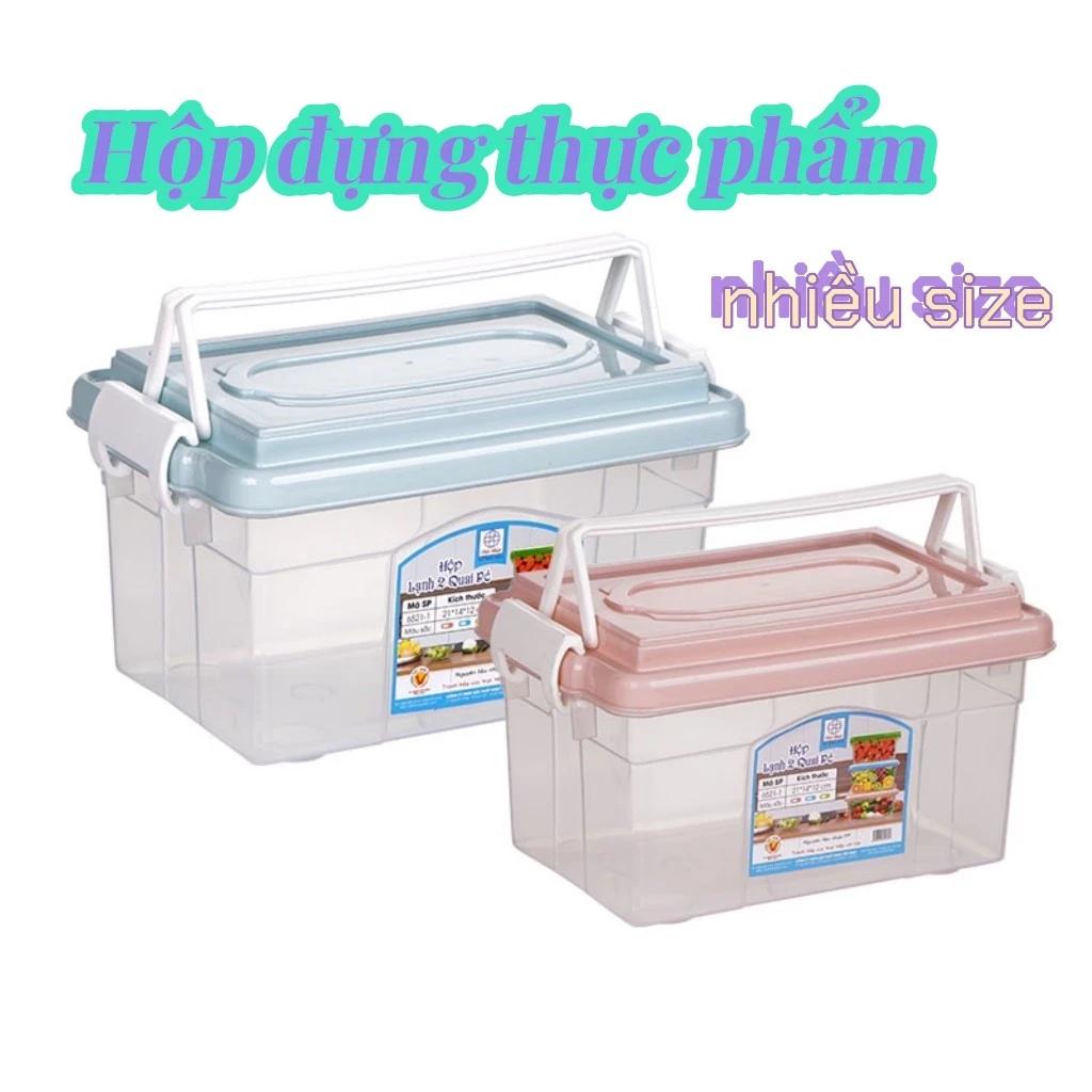Hộp đựng thực phẩm, hộp lạnh 2 quai, hộp nhựa đựng đồ 6521 có quai xách