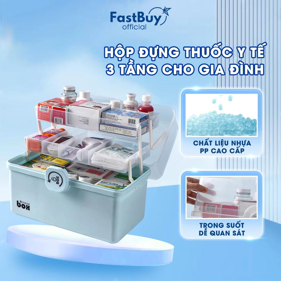 Hộp Đựng Thuốc Y Tế 3 Tầng Đựng Chia Thuốc Gia Đình, Hộp Đựng Cứu Thương Phân Loại Thuốc Tiện Lợi