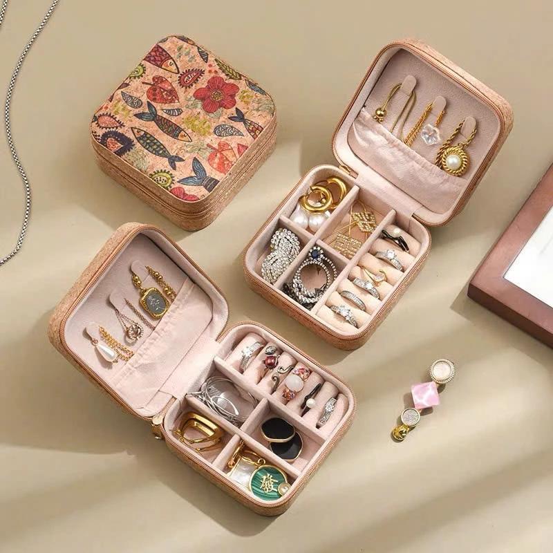 Hộp đựng trang sức phụ kiện đi du lịch phong cách vintage tiện lợi