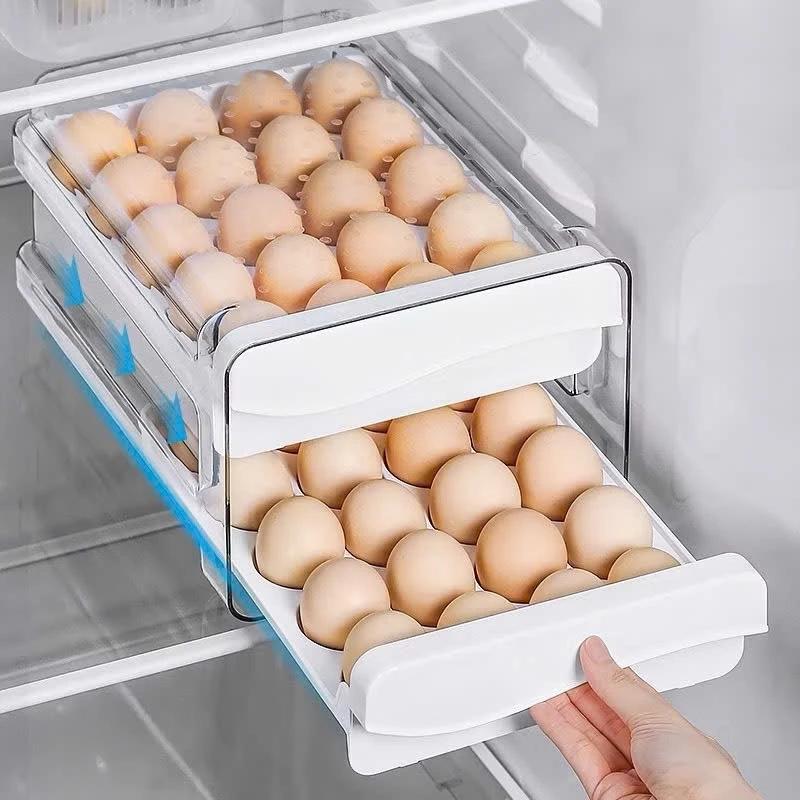 Hộp đựng trứng TBHN - Khay trứng có ngăn kéo 32 quả bảo quản để tủ lạnh