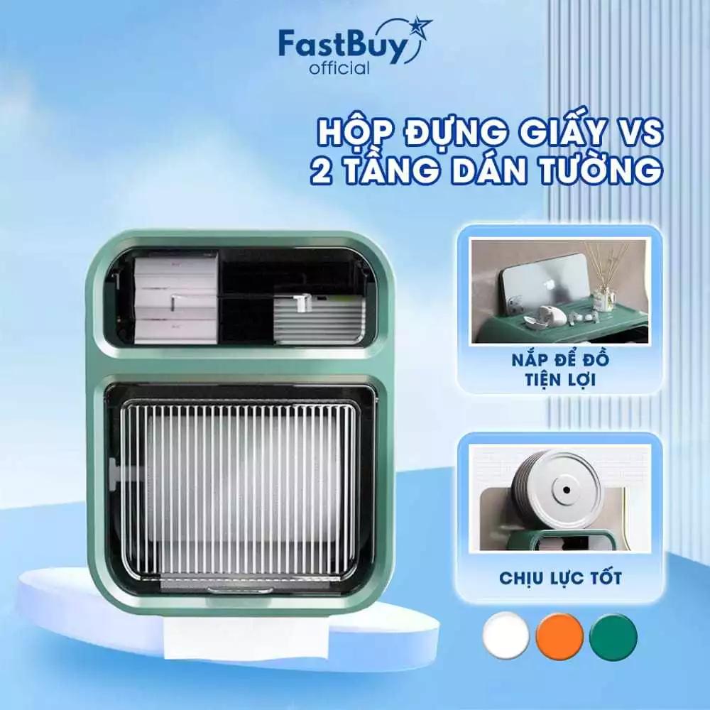 Hộp Giấy Vệ Sinh 2 Tầng Chống Nước Cao Cấp ,Hộp Đựng Giấy Vệ Sinh Có Gía Để Điện Thoại Tặng Kèm Miếng Dán