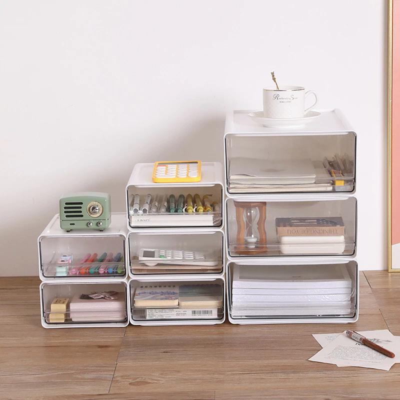 Hộp lưu trữ trong suốt trong suốt, Hộp tập tin loại ngăn kéo