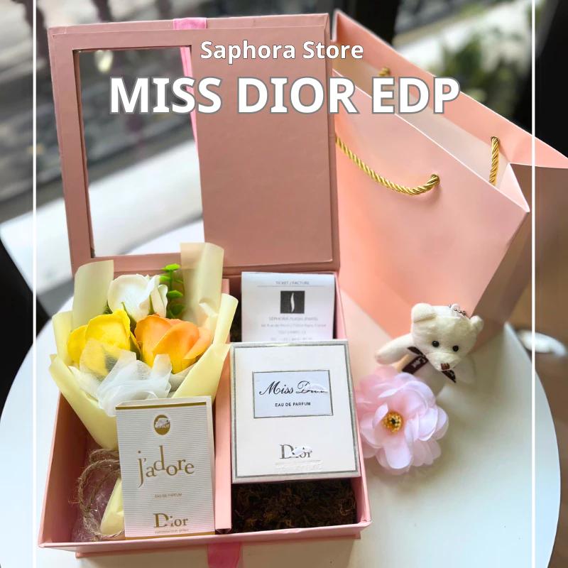 Hộp quà nơ hồng, Nước Hoa Nữ Miss Dior EDP Vàng 100ml, hương thơm nữ tính, phong cách tiểu thư