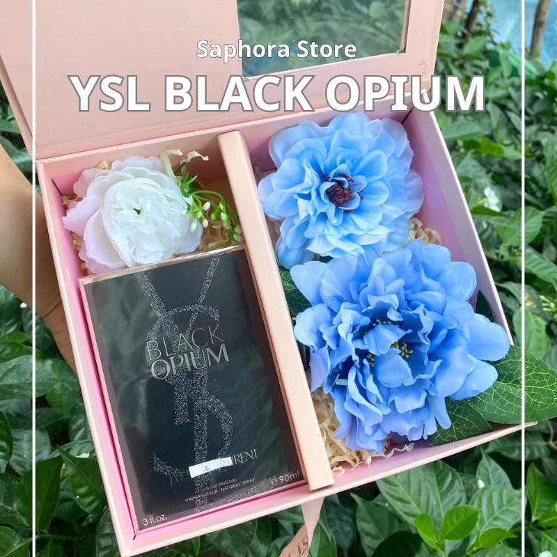 Hộp quà nơ hồng, Nước hoa YSL Black Opium 90ml - Quà tặng bạn gái, nước hoa thơm lâu