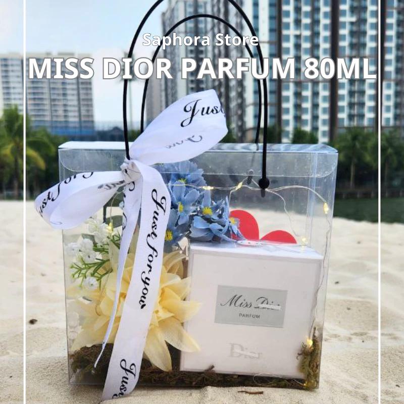 Hộp quà tặng trong suốt, Nước hoa Miss Dior (nơ vải) 80ml Quà tặng cao cấp, nước hoa lưu hương lâu