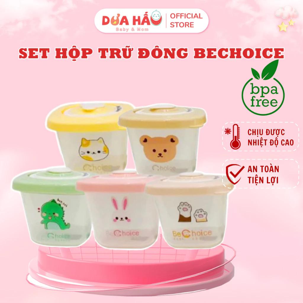 Hộp Trữ Đông BeChoice Chia Vạch 150ml Dành Cho Đồ Ăn Dặm Bé, Có Van Thoát Hơi Shop DuaHauBaby&Mom