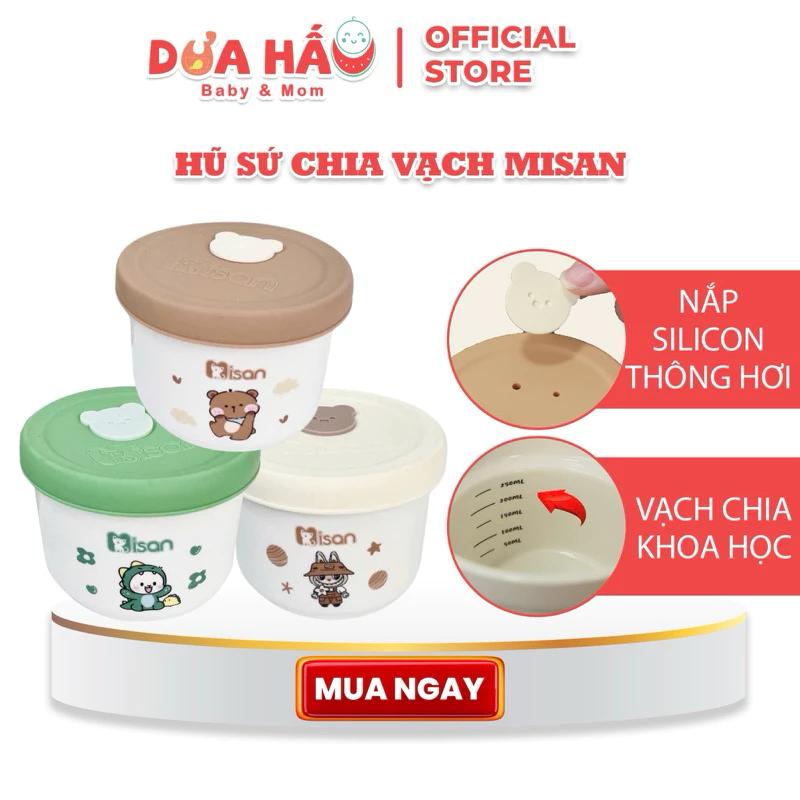 Hũ Sứ Misan Chia Vạch, Trữ Thức Ăn, Đựng Cháo, Hấp Đồ Ăn Cho Bé Tiện Lợi