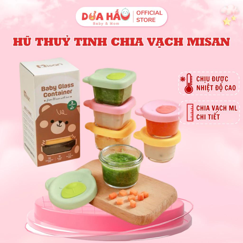 Hũ Thủy Tinh MISAN Trữ Đông 230ml Trữ Đồ Ăn Dặm Cốc, Bát Thủy Tinh Hộp Trữ Đông Đựng Thức Ăn