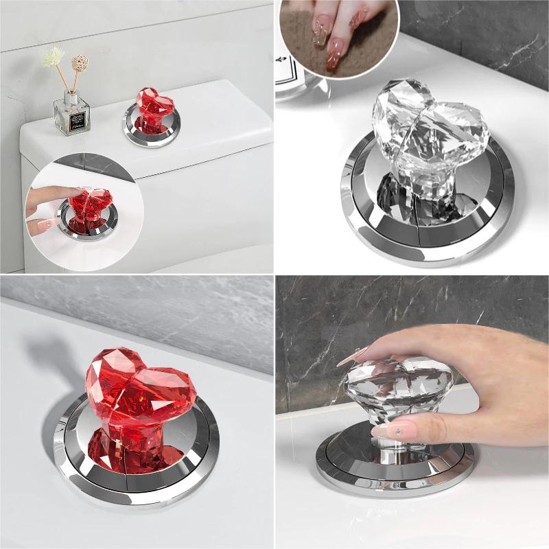 Ins Nút vệ sinh hình trái tim Dụng cụ ép vệ sinh trong suốt Tay nắm cửa đa chức năng
