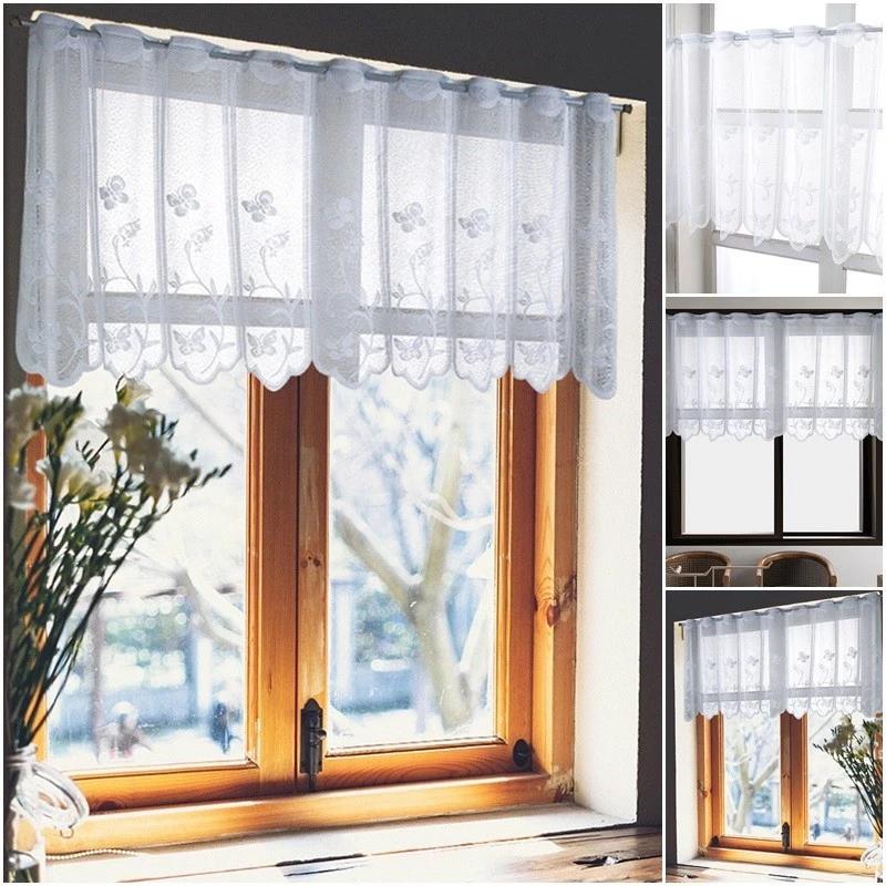 Ins Rèm Nhà Bếp Ren Trắng Cửa Sổ Drap Trang Trí Nhà Bếp Phân Vùng Drap Trang Trí Nhà Cửa