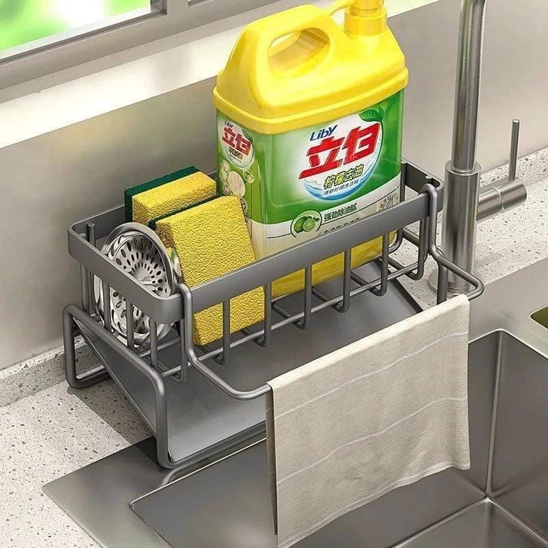 Kệ để đồ rửa chén có móc treo khăn - DỐC KHĂN, Giá treo cạnh bồn rửa chén có giá nghiêng