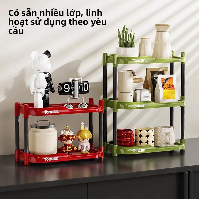 Kệ đựng cốc nước để bàn kiểu kem, giá đựng cốc đa chức năng